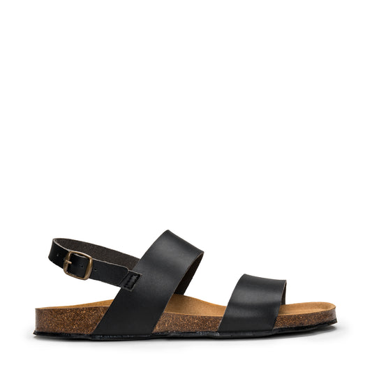 Zander Black 3 strap vegan sandals